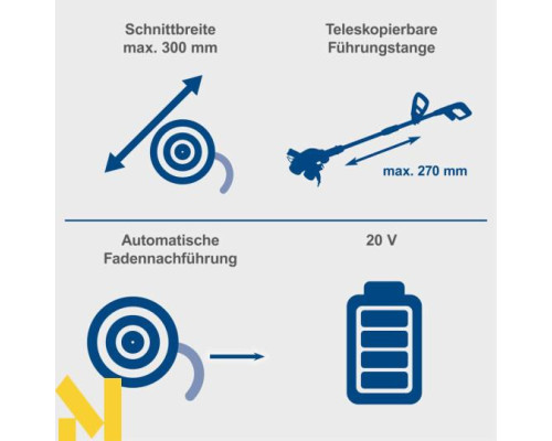 Тример акумуляторний Scheppach C-LT300-X SET S
