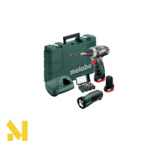 Акумуляторний дриль-шуруповерт Metabo PowerMaxx BS+ліхтар TLA LED+набір біт BitBox 15