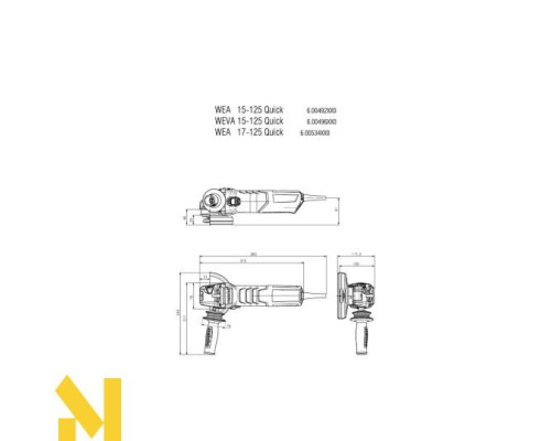 Болгарка (кутова шліфмашина) Metabo WEA 17-125 Quick