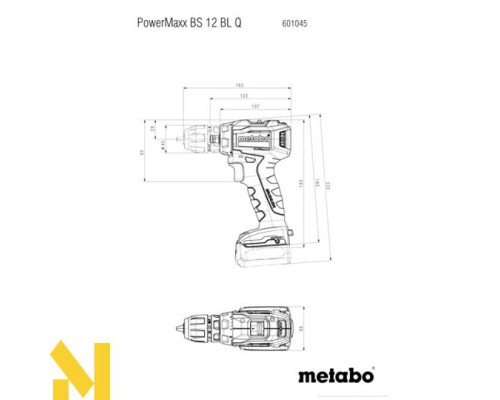 Дриль-шуруповерт акумуляторний Metabo PowerMaxx BS 12 BL Q PRO