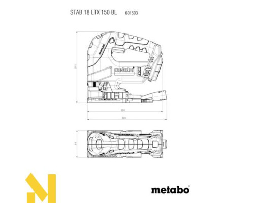 Лобзик акумуляторний Metabo STAB 18 LTX 150 BL (без АКБ та ЗП)
