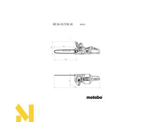 Пила ланцюгова акумуляторна Metabo MS 36-18 LTX BL 40 (без АКБ та ЗП)