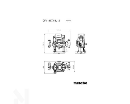 Фрезер акумуляторний Metabo OFV 18 LTX BL 12