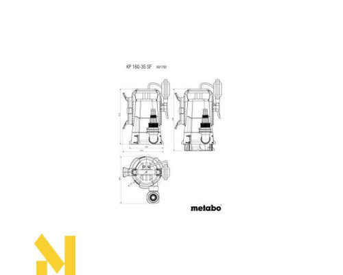 Занурювальний комбінований насос для чистої та брудної води Metabo KP 160-35 SF