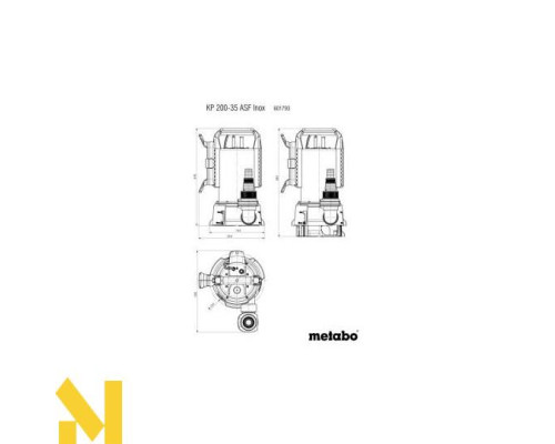 Занурювальний комбінований насос для чистої та брудної води Metabo KP 200-35 ASF Inox