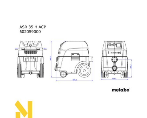 Пилосос промисловий Metabo ASR 35 H ACP