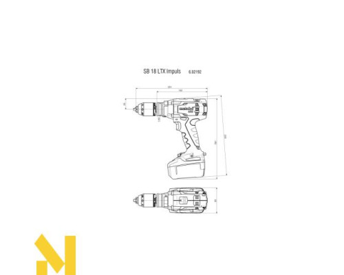 Акумуляторний ударний дриль-шуруповерт Metabo SB 18 LTX Impuls Каркас + MetaLoc