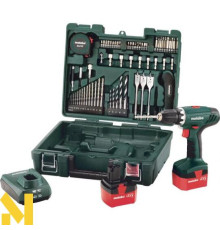 Акумуляторний шуруповерт Metabo BS 12 NiCd Set з набором оснащення