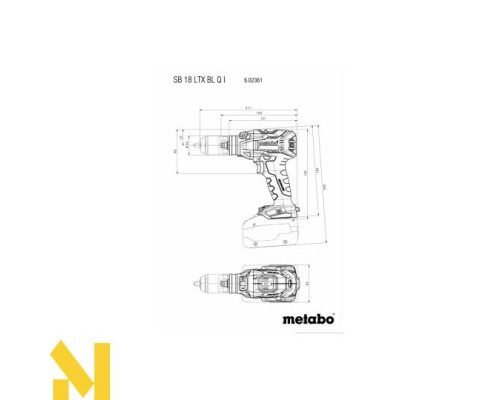 Дриль ударний акумуляторний Metabo SB 18 LTX BL Q I (без АКБ та ЗП)