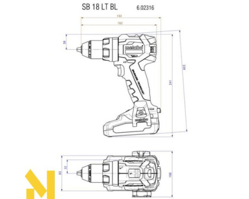 Акумуляторний дриль-шуруповерт ударний Metabo SB 18 LT BL SE