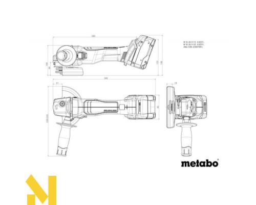 Болгарка (кутова шліфмашина) акумуляторна Metabo W 18 L BL 9-125