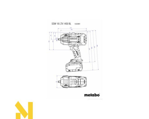Гайковерт акумуляторний Metabo SSW 18 LTX 1450 BL (2x5.5 Аг, MetaBox)