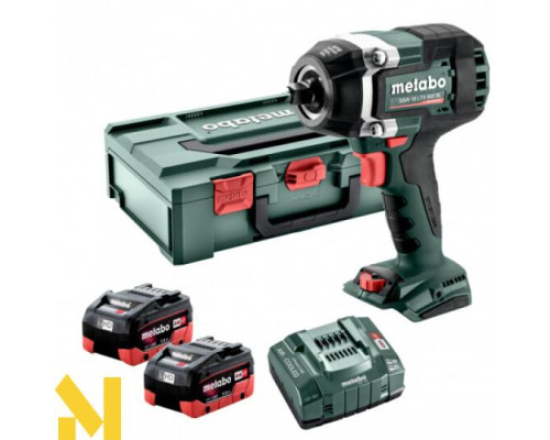 Гайковерт акумуляторний Metabo SSW 18 LTX 800 BL (2x5.5Ач + ASC 145 + MetaBox 145 L)