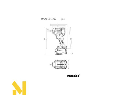 Гайковерт акумуляторний ударний Metabo SSW 18 LTX 550 BL
