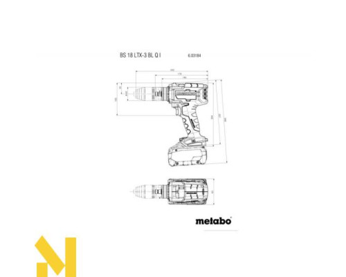 Дриль-шуруповерт акумуляторний Metabo BS 18 LTX-3 BL Q I (без АКБ та ЗП, з MetaBox 145 L)