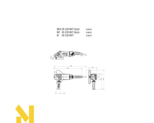 Болгарка (кутова шліфмашина) Metabo WEA 26-230 MVT Quick