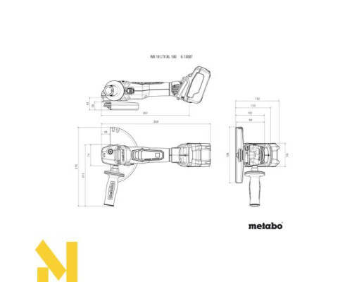 Болгарка (кутова шліфмашина) акумуляторна Metabo WB 18 LTX BL 180 (без АКБ та ЗП)