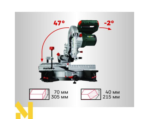 Пила торцювальна акумуляторна Metabo KGS 18 LTX BL 216 (614216810)