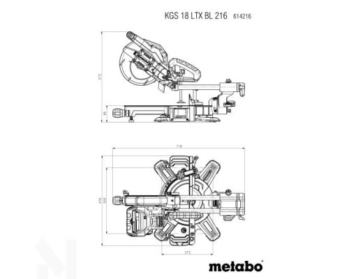 Пила торцювальна акумуляторна Metabo KGS 18 LTX BL 216 (1x 4.0Ah, ASC 55)