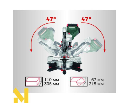 Пила торцювальна акумуляторна Metabo KGS 18 LTX BL 305