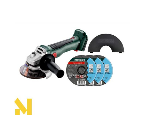 Болгарка (кутова шліфмашина) акумуляторна Metabo W 18 L BL 9-125 Set (без АКБ та ЗП)