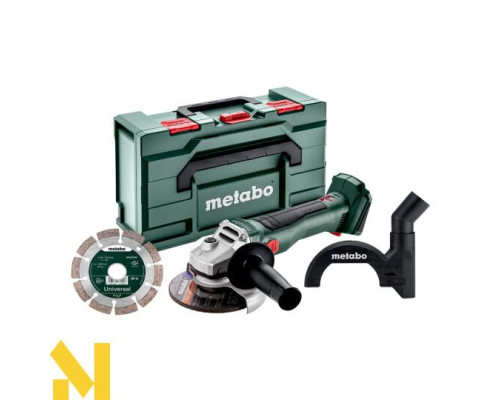 Болгарка (кутова шліфмашина) акумуляторна Metabo W 18 L BL 9-125 Set (без АКБ та ЗП, + MetaBox)