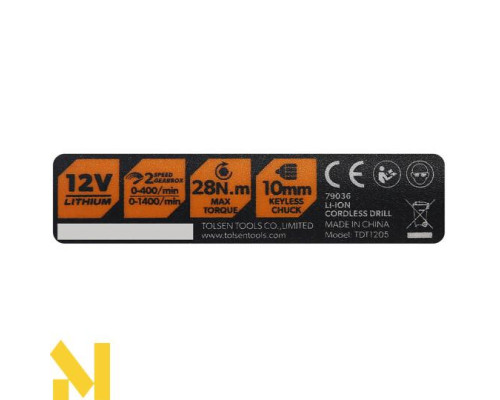 Шуруповерт акумуляторний Tolsen Т-12/1500
