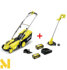 Набір Karcher газонокосарка LMO 18-33 + триммер LTR 18-25 + швидкозарядний комплект + акумулятор