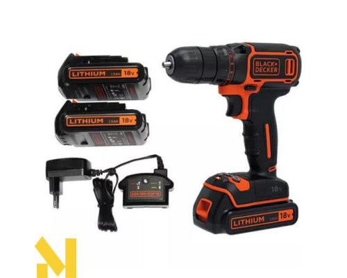 Дриль-шурупокрут акумуляторний BLACK&DECKER BDCDD186KB