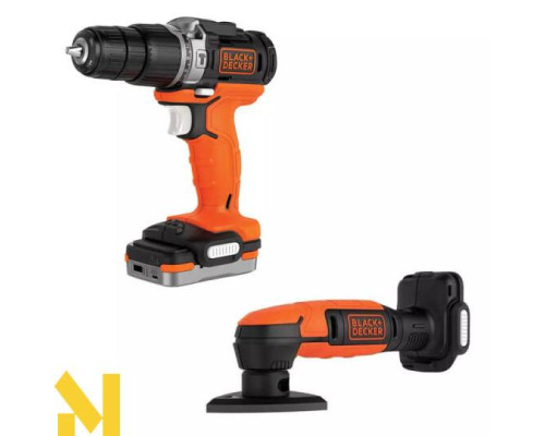 Набір інструментів акумуляторних BLACK&DECKER BDCK121S1S (BDCHD12S1 + BDCDS12N)