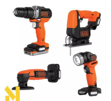 Набір інструментів акумуляторних BLACK&DECKER BDCK123S2S (BDCHD12S1 + BDCDS12N + BDCJS12N + BDCCF12N)