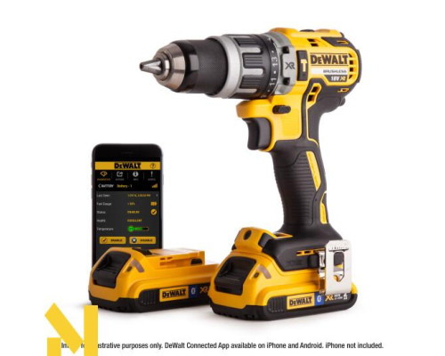Безщітковий ударний дриль-шуруповерт DeWalt DCD796D2B з Bluetooth акумуляторами