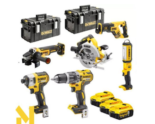 Набір інструментів акумуляторних DeWALT DCK623P3 (DCD796 + DCF887 + DCG405 + DCS367 + DCS570 + DCL050)