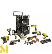 Набір інструментів акумуляторних DeWALT DCK853P4 (DCD996 + DCF887 + DCH273 + DCG405 + DCS570 + DCS367 + DCS355 + DCL050)