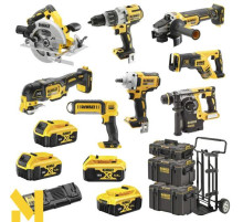 Набір інструментів акумуляторних DeWALT DCK856P4 (DCD996 + DCH273 + DCF894 + DCG405 + DCS570 + DCL050 + DCS335 + DCS367)