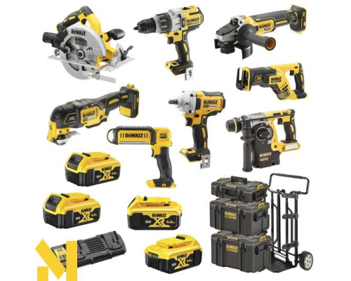 Набір інструментів акумуляторних DeWALT DCK856P4 (DCD996 + DCH273 + DCF894 + DCG405 + DCS570 + DCL050 + DCS335 + DCS367)