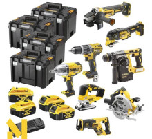 Набір інструментів акумуляторних DeWALT DCK865P4T (DCD796 + DCF899HN + DCG405 + DCS570 + DCS367 + DCS334 + DCS355 + DCH273)