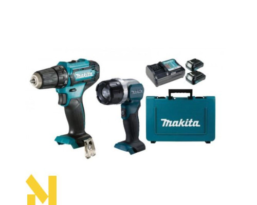 Акумуляторний дриль-шуруповерт Makita DF333DWYE + ліхтар Makita DEADML106