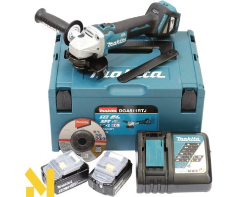 Болгарка (кутова шліфмашина) акумуляторна Makita DGA511RTJ