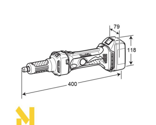 Шліфмашина пряма акумуляторна Makita DGD800RFE