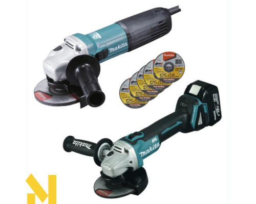 Комплект болгарок (кутових шліфмашин) акумуляторних Makita DK0081TJX2 (DGA506RTJ+GA5040R)