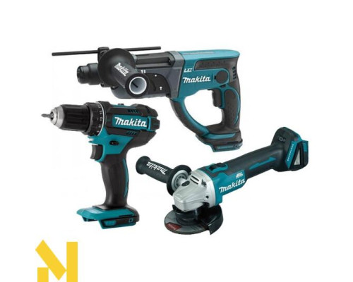 Набір інструментів акумуляторних Makita DLXMUA504 (DGA504 + DDF482 + DHR202)