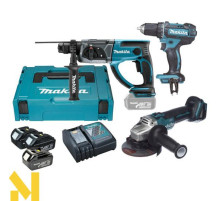 Набір інструментів акумуляторних Makita DLXMUA504B (DGA504Z + DDF482Z + DHR202Z)