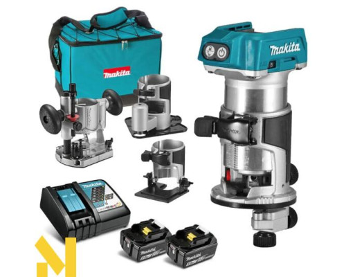 Фрезер акумуляторний Makita DRT50RTEX3 + набір аксесуарів
