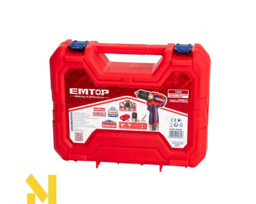 Дриль-шуруповерт акумуляторний EMTOP ECDL16682