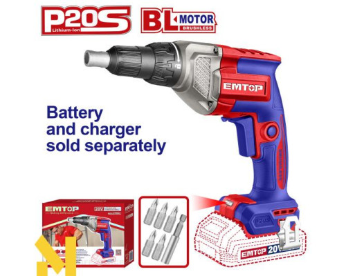 Шуруповерт акумуляторний по гіпсокартону EMTOP ECDSL20428 (без АКБ та ЗП)