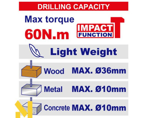 Дриль-шуруповерт акумуляторний EMTOP ECIDL16682