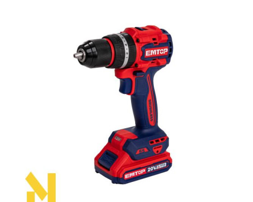 Дриль-шуруповерт ударний акумуляторний EMTOP ECIDL20558