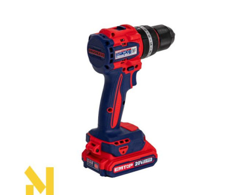Дриль-шуруповерт ударний акумуляторний EMTOP ECIDL20558