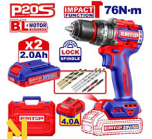 Дриль-шуруповерт акумуляторний EMTOP ECIDL207686